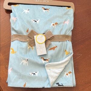 Lila & Jack Blue Dog Print Baby Blanket